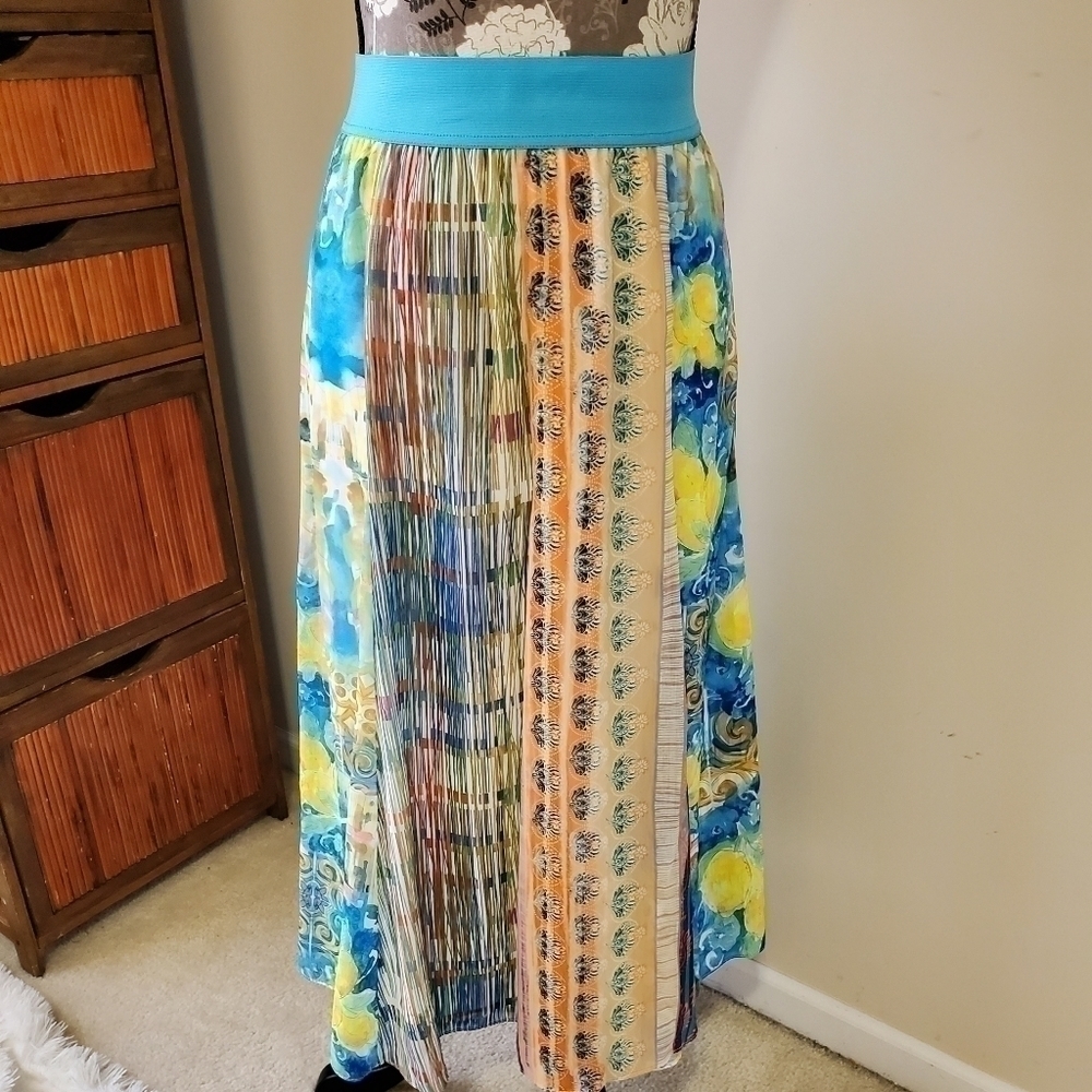 V Cristina Lemon Print Full Skirt Sz.‎ M